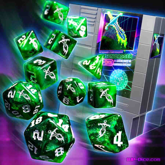 ONE-UP DICE: POLYHEDRAL CARTRIDGE 7CT SETS: POISON DAGGER