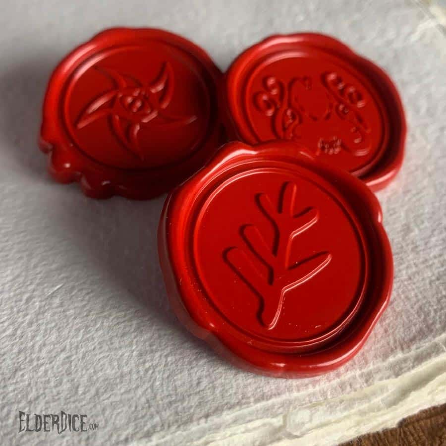 INFINITE BLACK: ORIGINAL ELDER DICE RED WAX PIN SET