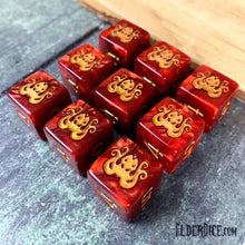 The Brand of Cthulhu Dice - Red d6 set