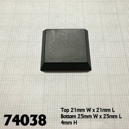 1" SQUARE PLASTIC FLAT TOP BASE (20)