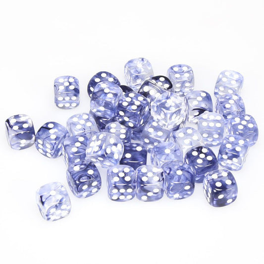 d6 Cube 12mm Nebula Black with White (36)