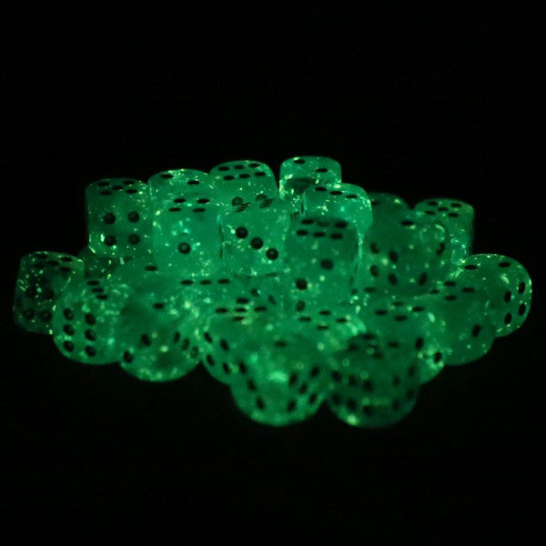 d6 Cube 12mm Luminary Sky with Silver (36)