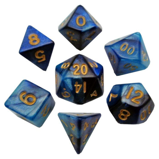 7-Set Mini Dark Blue and Light Blue with Gold