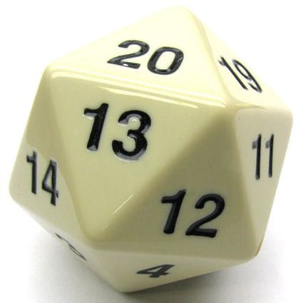 d20 Single 55mm Countdown Ivory (Bagged)