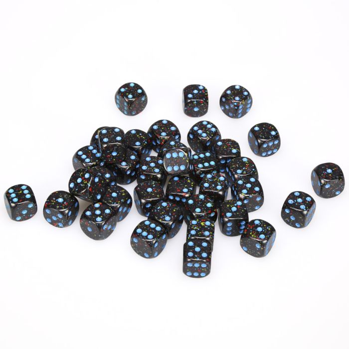 d6 Cube 12mm Speckled Blue Stars (36)