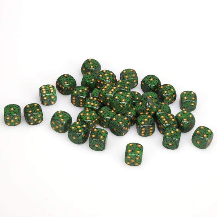 d6 Cube 12mm Speckled Golden Recon (36)