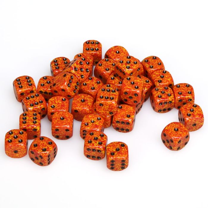 d6 Cube 12mm Speckled Fire (36)