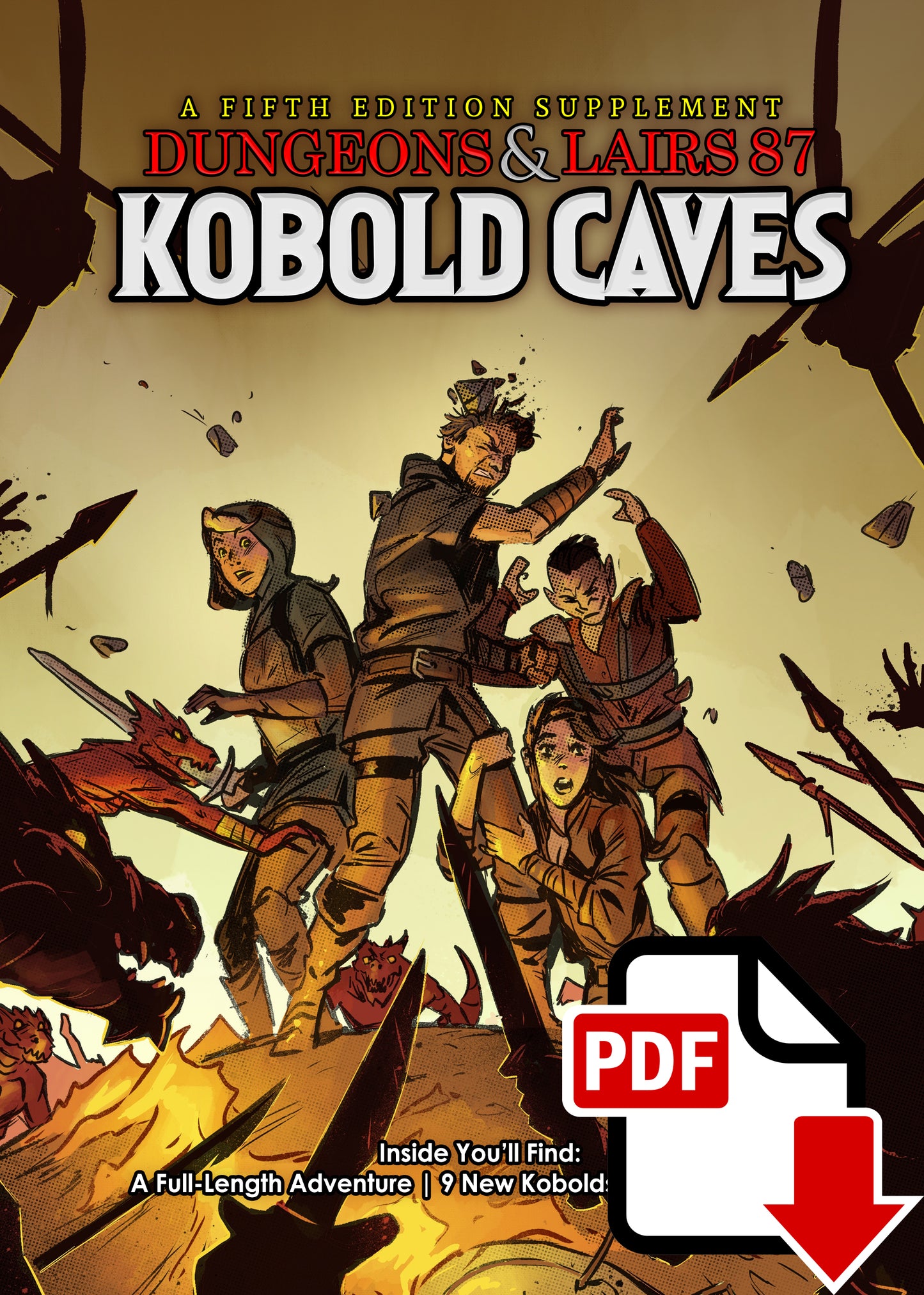 D&D 5e: Dungeons & Lairs #87: Kobold Caves (A Fifth Edition Adventure for Levels 1, 3, 5, or 8) (PDF Only)