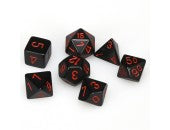 Opaque Polyhedral Black/red 7-Die set