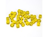 d6 Cube 12mm Opaque Yellow/Black (36)