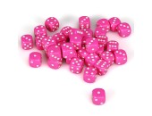 d6 Cube 12mm Opaque Pink/White (36)