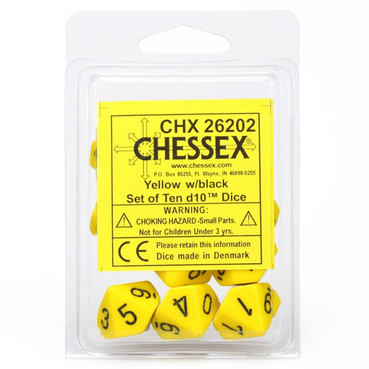 d10 Clamshell Opaque Yellow/Black (10)