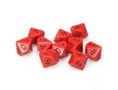 Dice Chessex d10 Clamshell Opaque Red/Black (10)