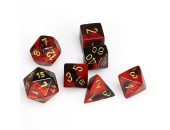 Gemini® Polyhedral Black-Red/gold 7-Die set
