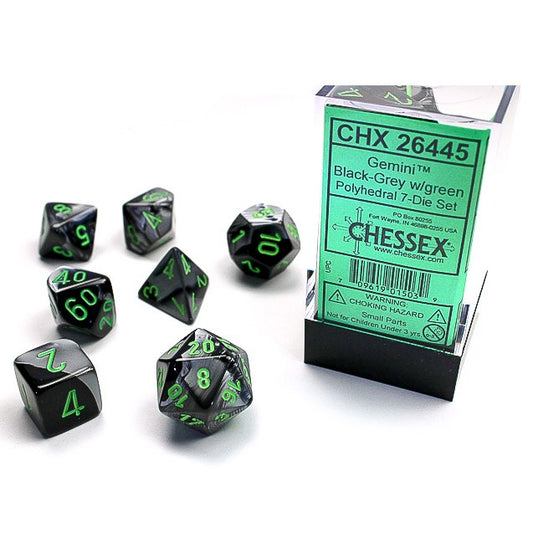 Gemini® Polyhedral Black-Grey/green 7-Die set