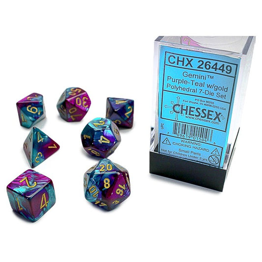 Gemini® Polyhedral Purple-Teal/gold 7-Die set