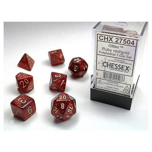 7-Set Cube Glitter Ruby/Gold