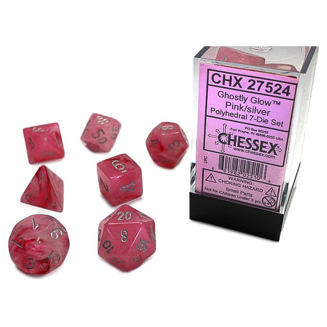 Ghostly Glow™ Polyhedral Pink with Silver