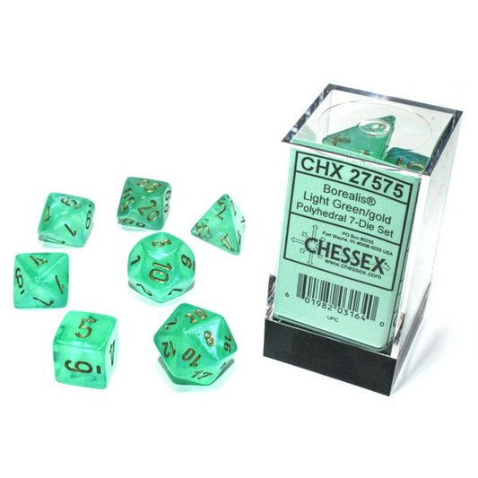 Borealis® Polyhedral Light Green/gold Luminary™ 7-Die set