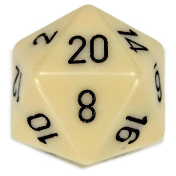 Chessex D20: Ivory/Black