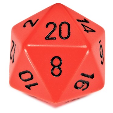 Chessex D20: Orange/Black