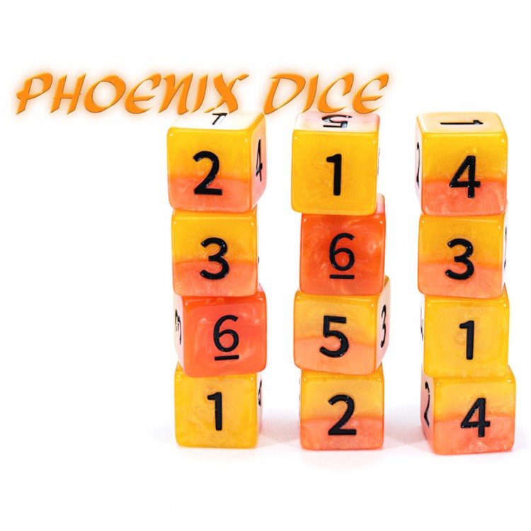 d6 Cube Phoenix Dice (12)