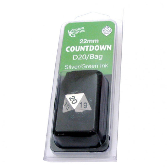 Countdown D20 22mm Metal with Bag SVgr