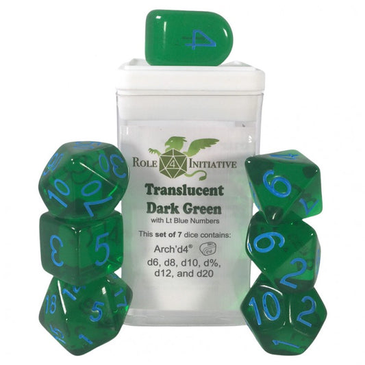 7-Set Translucent Dark Green/Light Blue