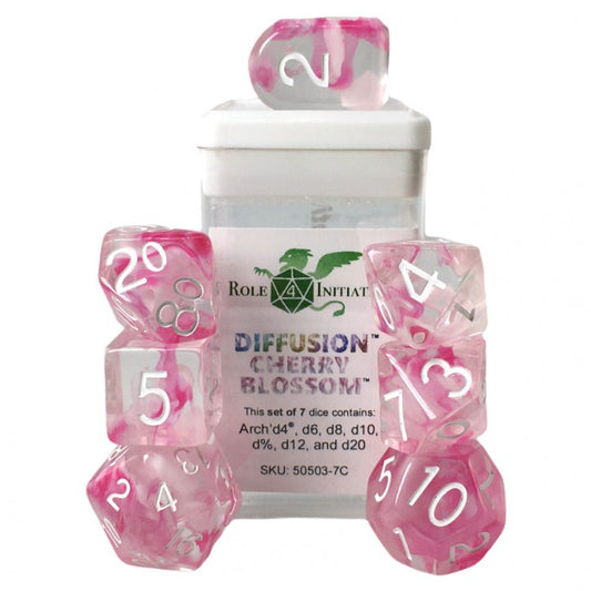 7-Set Dice Diffusion Cherry Blossom/White