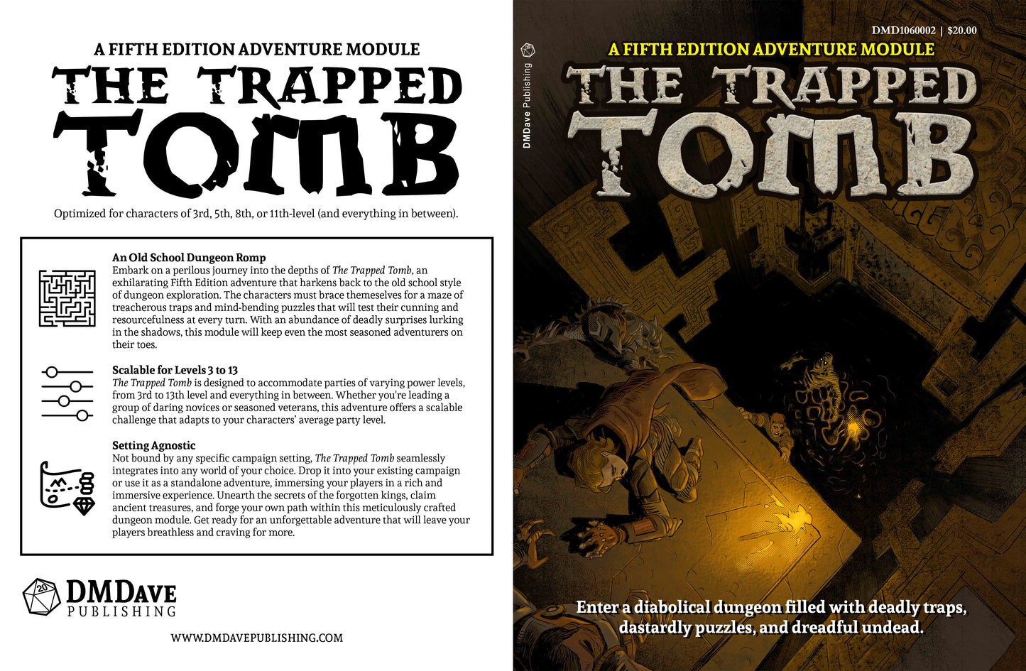 The Trapped Tomb: A Fifth Edition Adventure Module for 3rd, 5th, 8th, or 11th Level (PDF Only)