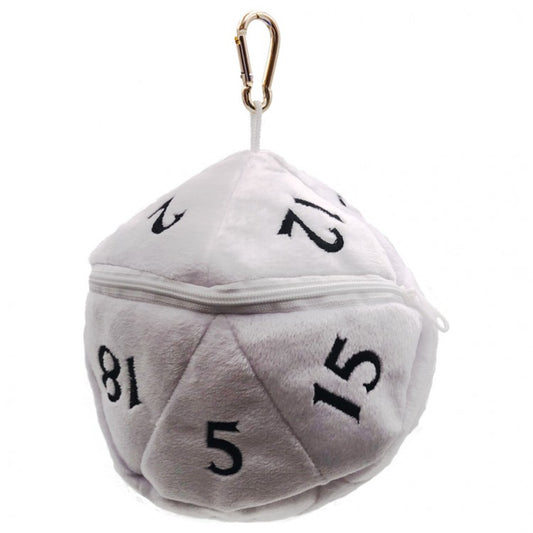 Dice Bag: White d20 Plush