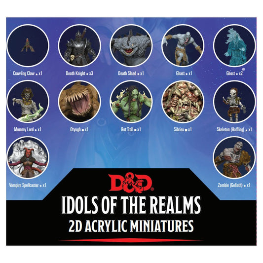 Dungeons & Dragons Fifth Edition: Idols of the Realms: 2D Acrylic Miniatures: Boneyard Set 1