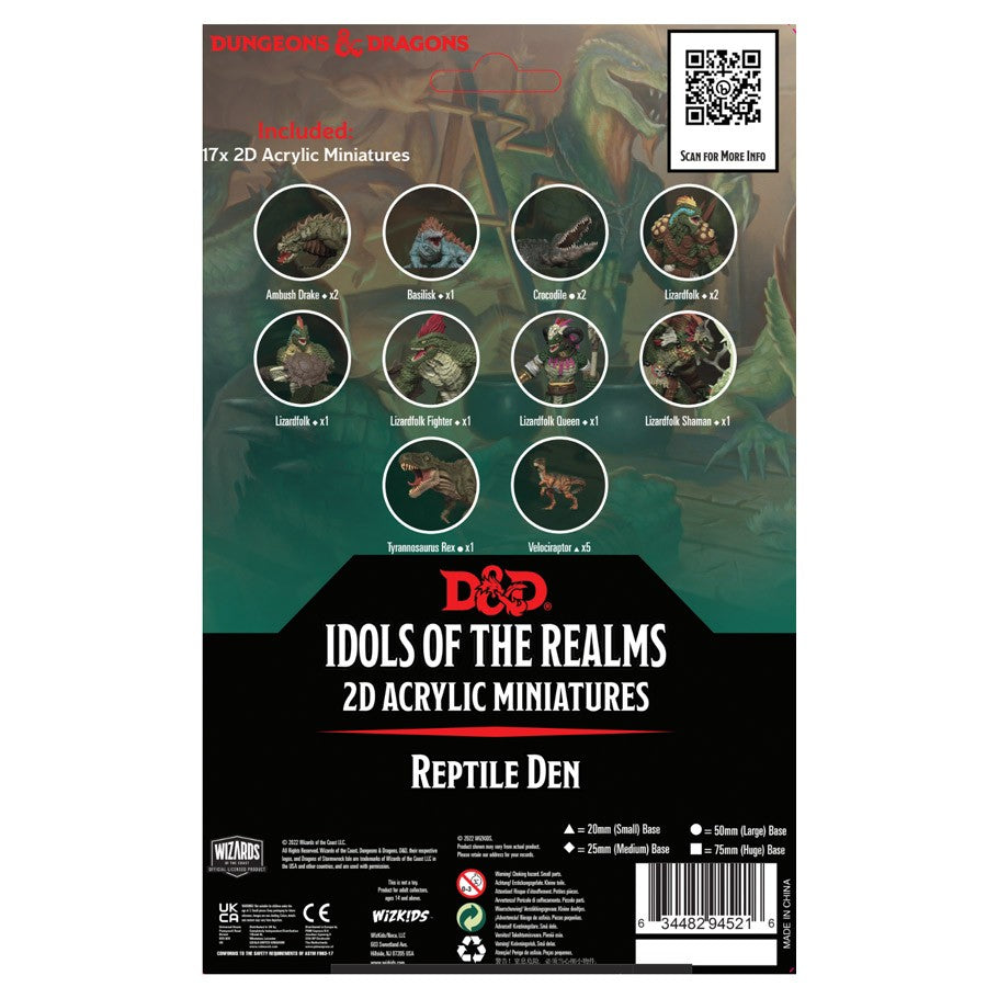 Dungeons & Dragons Fifth Edition: Idols of the Realms: 2D Acrylic Miniatures: Scales & Tales Reptile Den