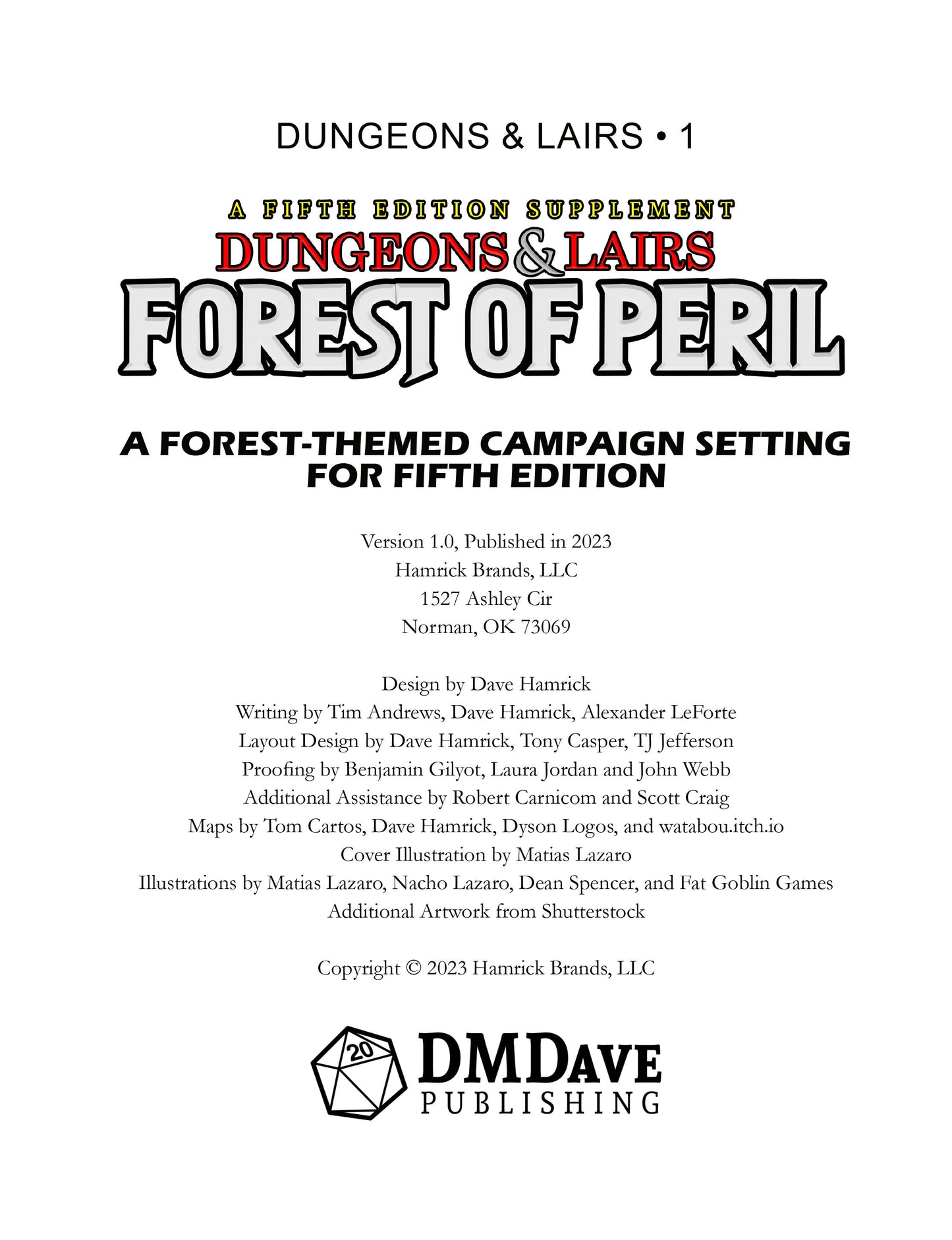 Dungeons & Lairs: Forest of Peril (PDF Only)